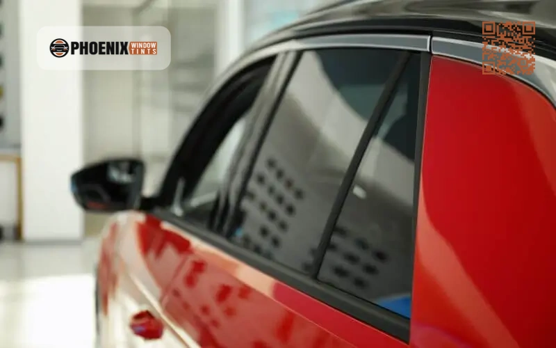 Phoenix_Window_Tints_red_car_reflective_tint_showroom